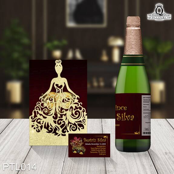 Invitaciones de Quinceañera de Mascaras Antifaz PTL014 - PTL014