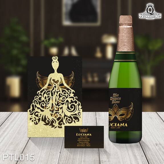 Invitaciones de Quinceañera de Máscaras Antifaz PTL015 - PTL015