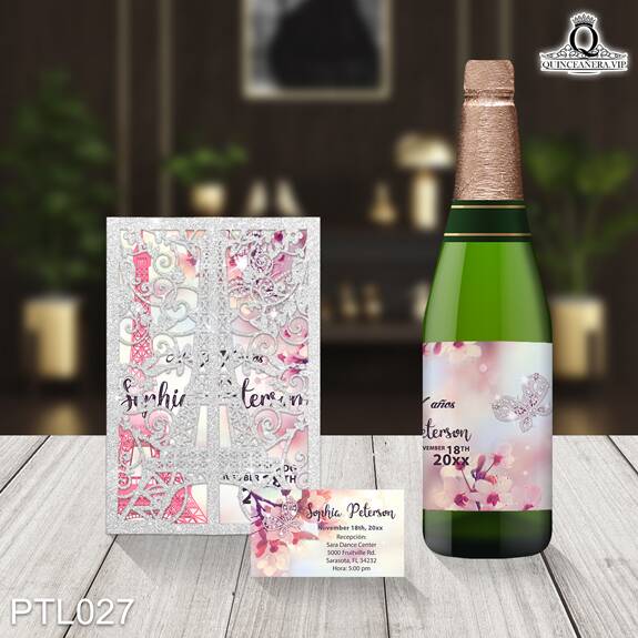 Invitaciones de Quinceañera de la Torre Eiffel en Paris PTL027 - PTL027
