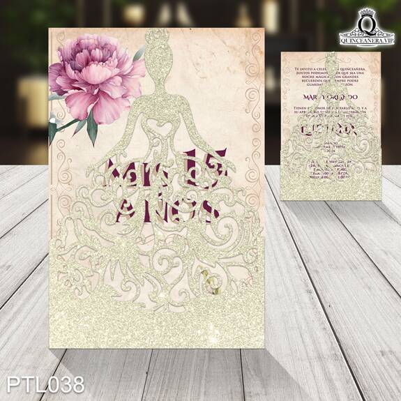 Invitaciones de Quinceañera de Vintage Papel viejo PTL038 - PTL038