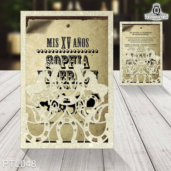 Invitaciones de Quinceañera de Vaqueras Caballos PTL048 - PTL048