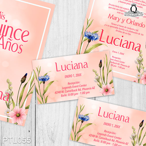 Invitaciones de Quinceañera de Primavera Jazmin PTL055 - PTL055