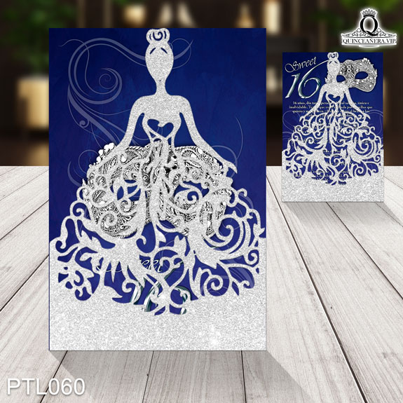Invitaciones de Quinceañera de Antifaz Garigoles PTL060 - PTL060