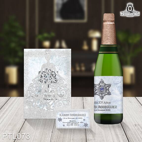 Invitaciones de Quinceañera de Copos de Nieve Diamantes PTL073 - PTL073