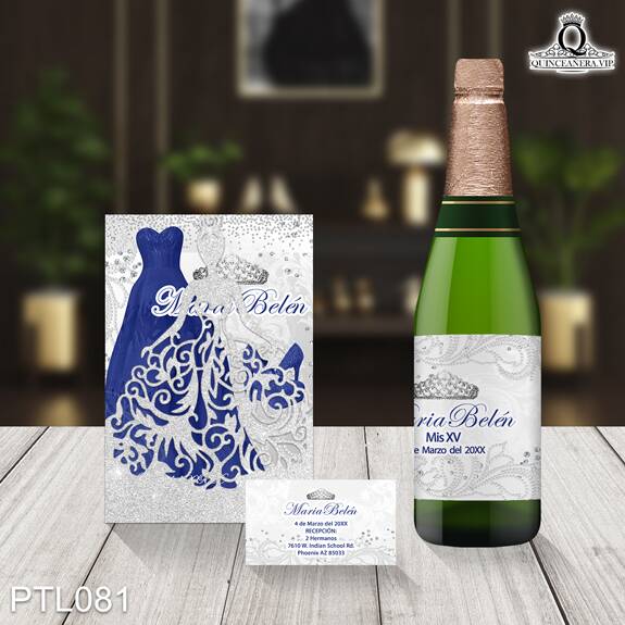 Invitaciones de Quinceañera de Coronas Vestidos PTL081 - PTL081