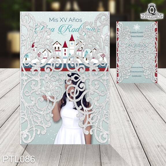 Invitaciones de Quinceañera de Invierno Copos de nieve PTL086 - PTL086