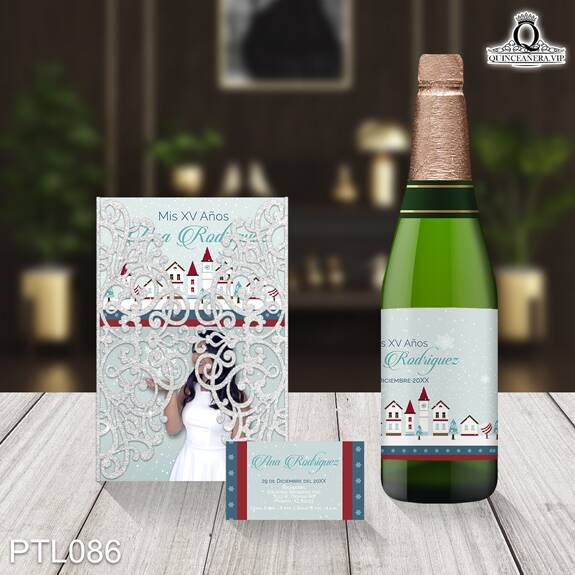 Invitaciones de Quinceañera de Invierno Copos de nieve PTL086 - PTL086