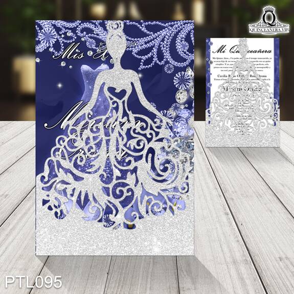 Invitaciones de Quinceañera de Glamurosa zapatillas PTL095 - PTL095