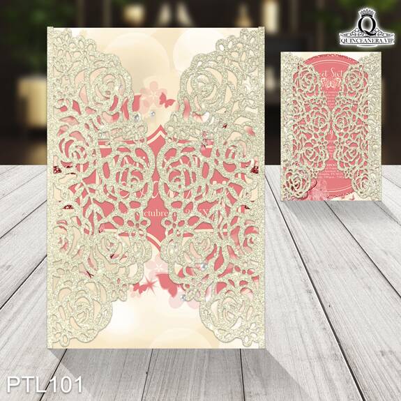 Invitaciones de Quinceañera de Mariposas Perlas PTL101 - PTL101