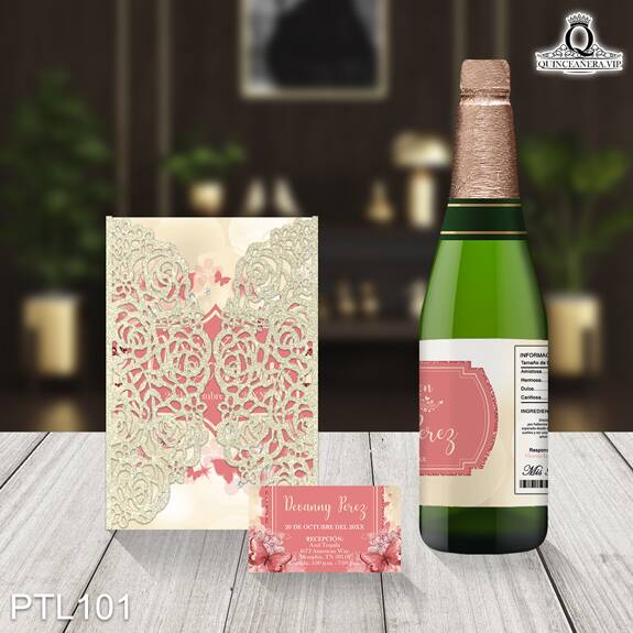 Invitaciones de Quinceañera de Mariposas Perlas PTL101 - PTL101