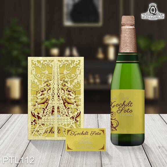 Invitaciones de Quinceañera de Torre Eiffel Diamantes PTL112 - PTL112