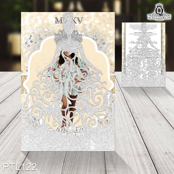 Invitaciones de Quinceañera de Diamantes Coronas PTL122 - PTL122