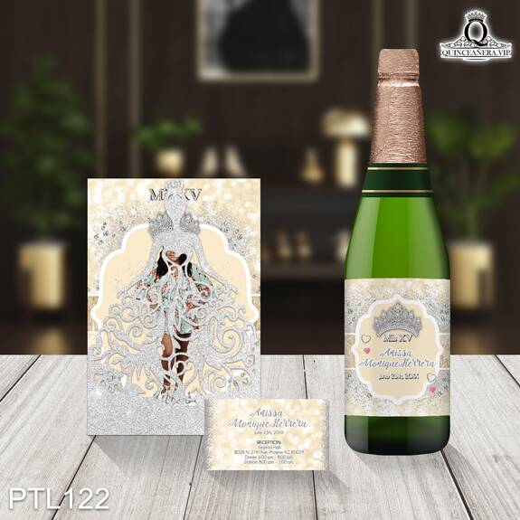 Invitaciones de Quinceañera de Diamantes Coronas PTL122 - PTL122