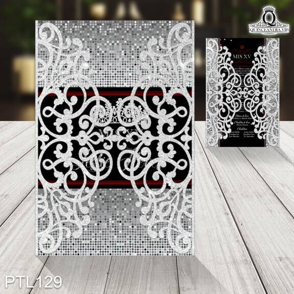 Invitaciones de Quinceañera de Glamurosa Coronas PTL129 - PTL129