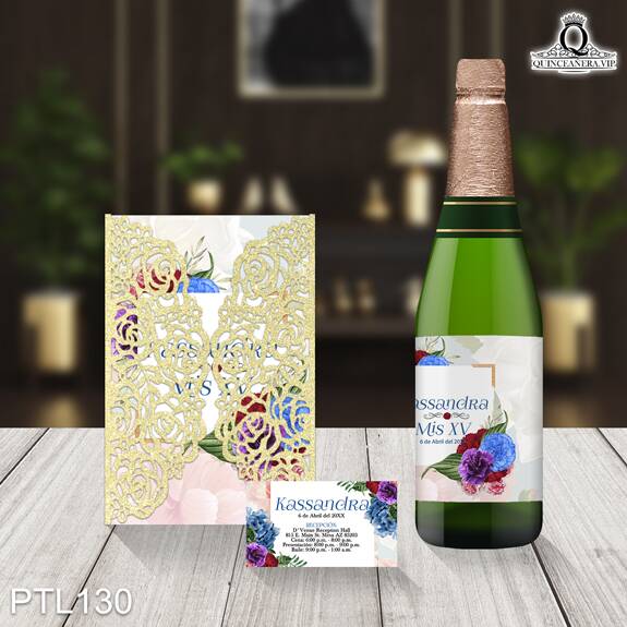Invitaciones de Quinceañera de Flores claveles PTL130 - PTL130