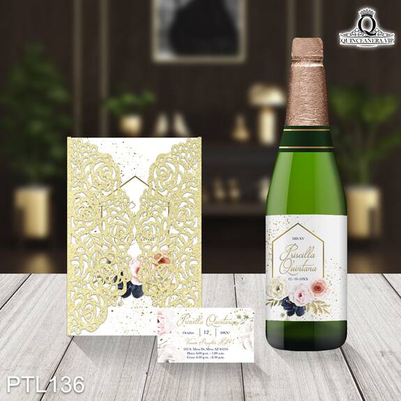 Invitaciones de Quinceañera de Flores peonias PTL136 - PTL136