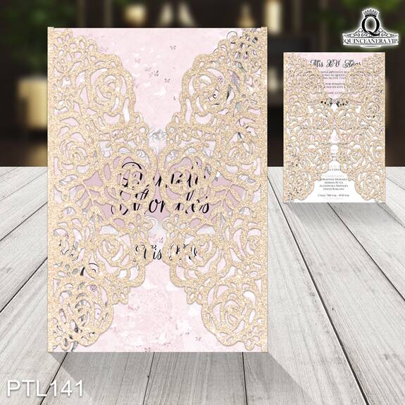 Invitaciones de Quinceañera de Mariposas Emblemas PTL141 - PTL141
