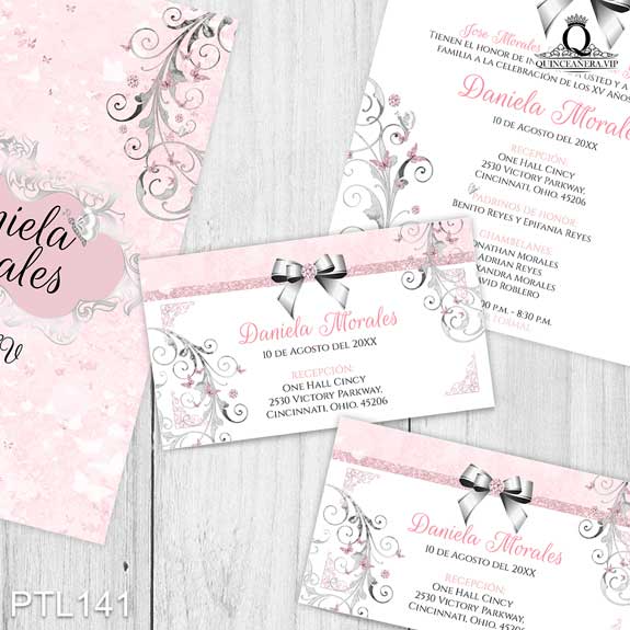 Invitaciones de Quinceañera de Mariposas Emblemas PTL141 - PTL141