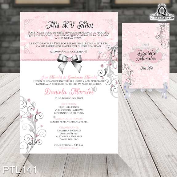 Invitaciones de Quinceañera de Mariposas Emblemas PTL141 - PTL141