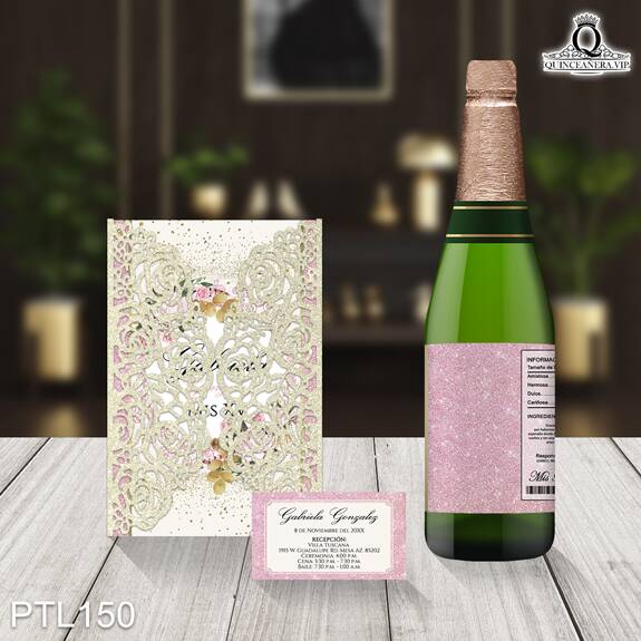 Invitaciones de Quinceañera de Glamurosa rosas PTL150 - PTL150