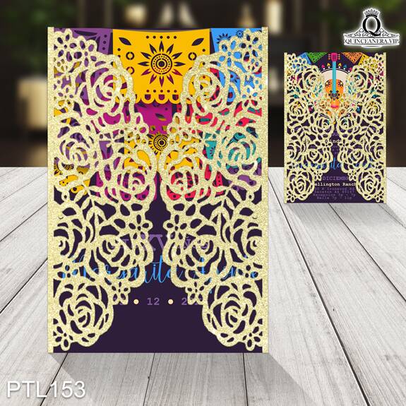 Invitaciones de Quinceañera de Papel Picado Mexicano PTL153 - PTL153