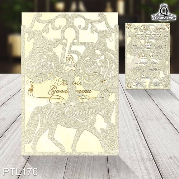 Invitaciones de Quinceañera de Vaqueras Caballos PTL176 - PTL176
