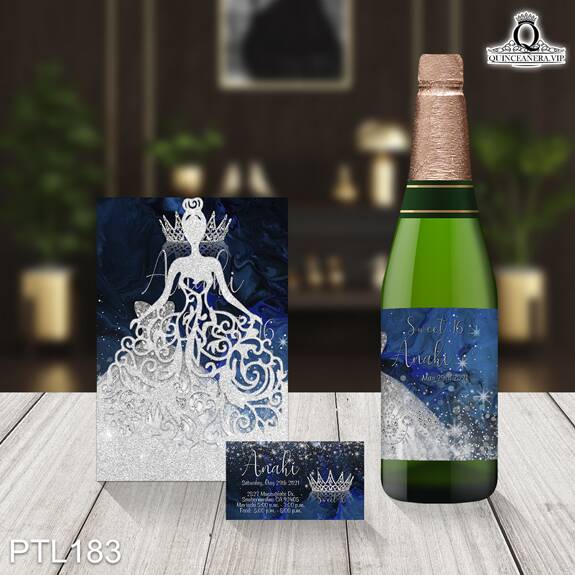 Invitaciones de Quinceañera de Vestidos Coronas PTL183 - PTL183