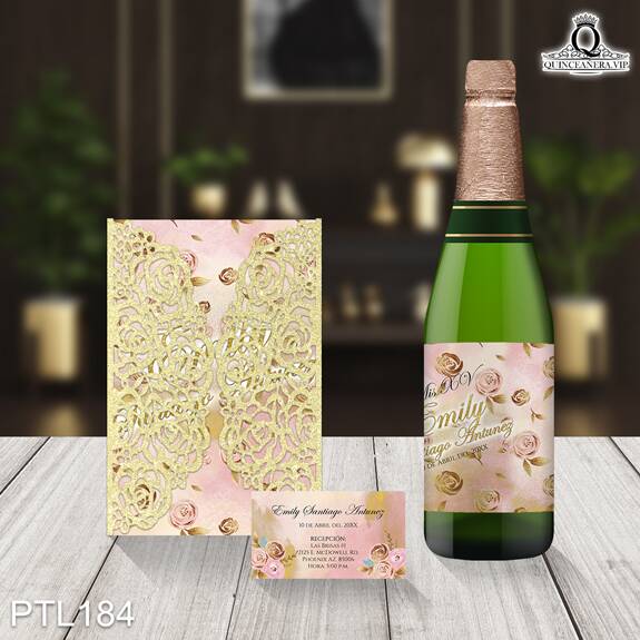 Invitación de 15 años de tema Floral PTL184
