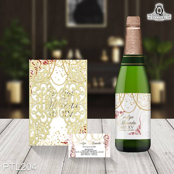 Invitaciones de Quinceañera de Glamurosa joyas PTL204 - PTL204