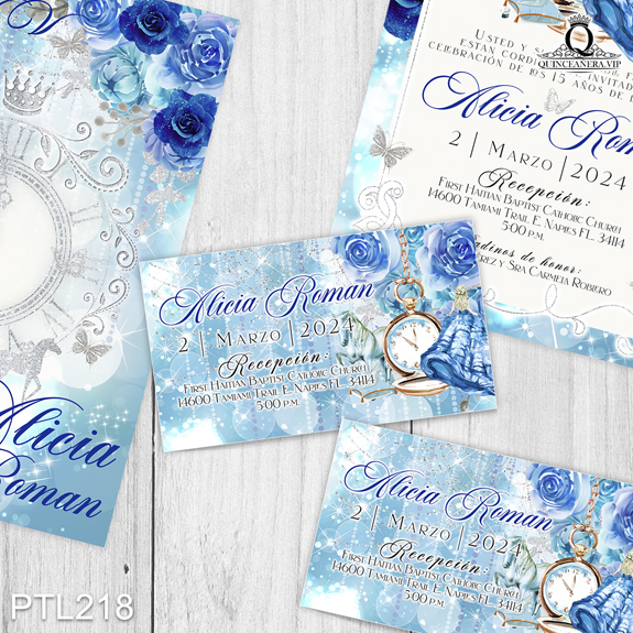 Invitaciones de XV años de Cinderella - PTL218