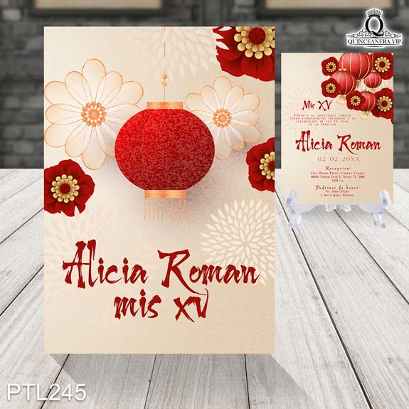 Invitaciones de Quinceañera de la Princesa Mulán - PTL245